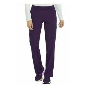 NEW Med Couture Plum Energy Yoga Waist Band Cargo Boot Cut Leg Scrub Pants 3XL